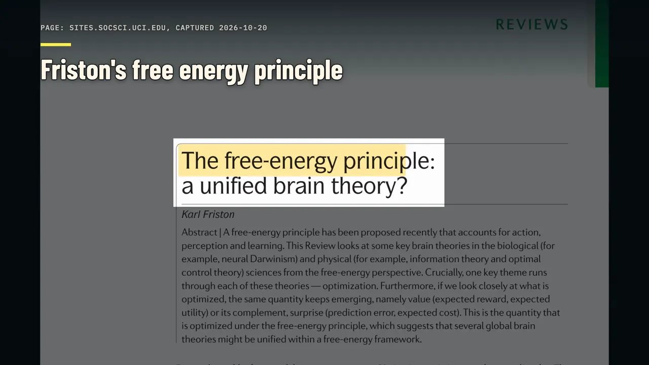 Le principe de l'énergie libre de Friston