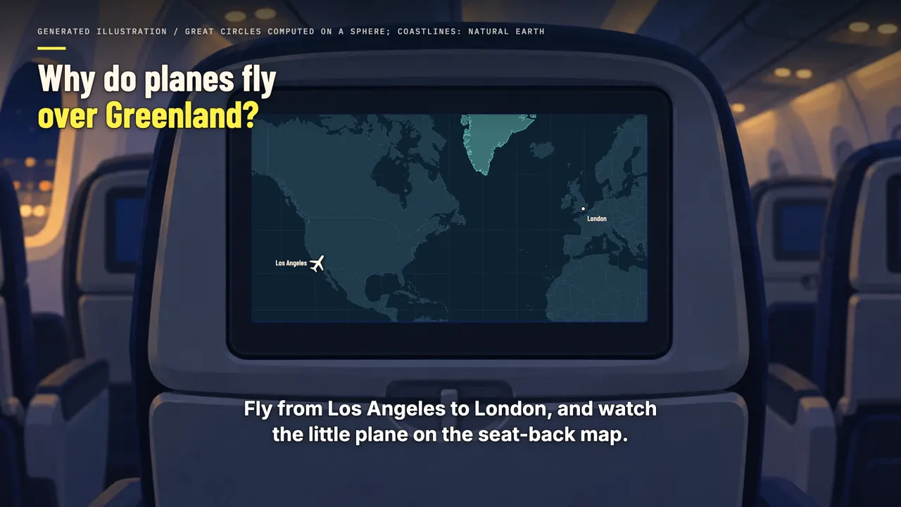 Why do planes fly over Greenland?