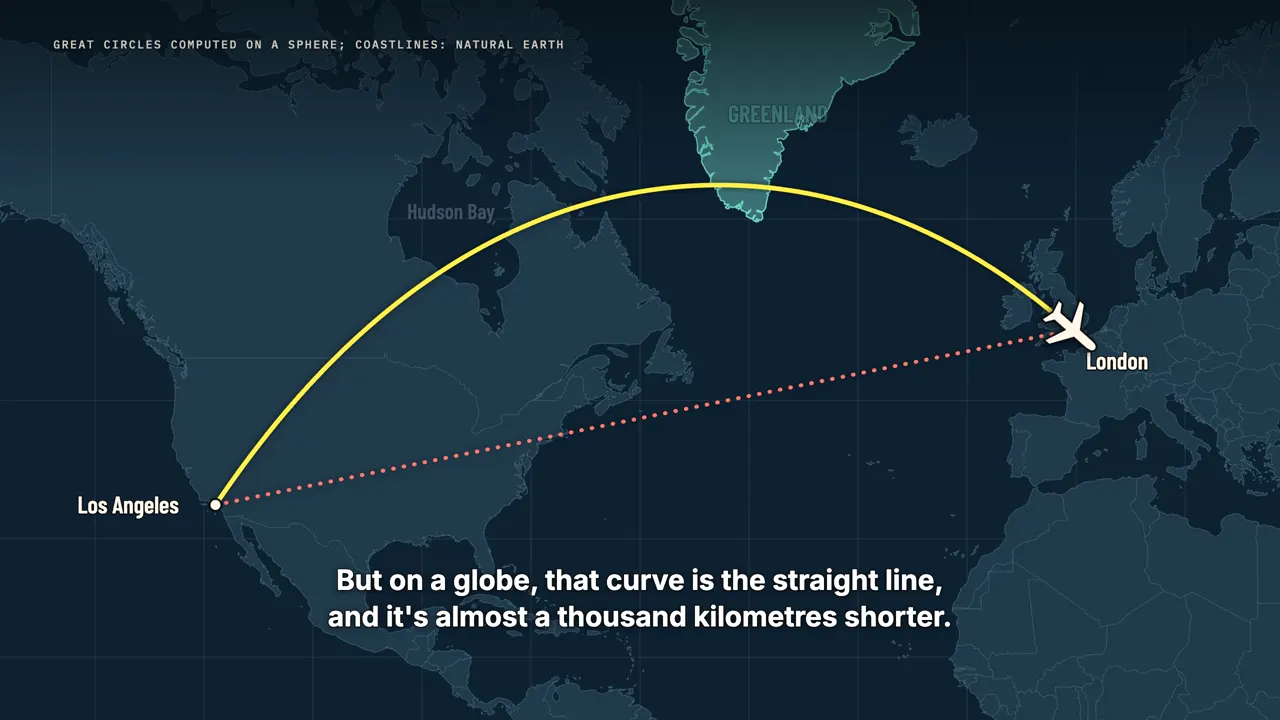 Why do planes fly over Greenland?