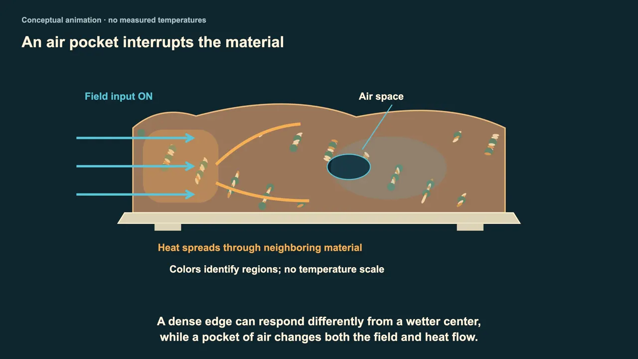 Where the heat goes inside food