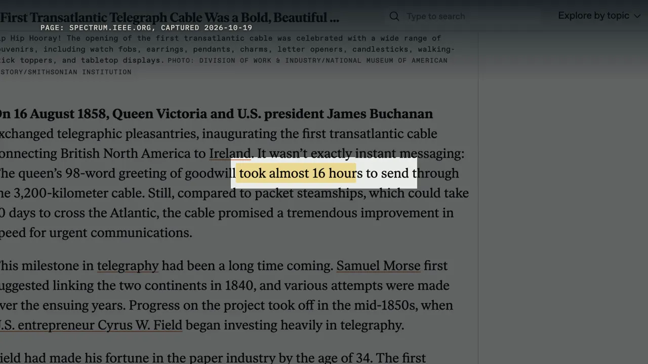 1858: 98 palabras en 16 horas